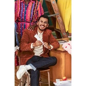 Abbott Elementary Corduroy Blazer Jacket Brown Everyday‎ Teacher Style L NWT $99